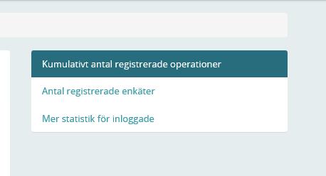 Hemsidan, Statistik Antal registreringar enkäter; excelfil med antal registrerade enkäter per enhet,