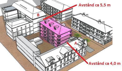 1. Bakgrund Brand & Riskanalys har fått i uppdrag att klargöra risken för brandspridning mellan byggnader i samband med nybyggnation av flerbostadshus på fastigheten Falken 4, Kalmar kommun.