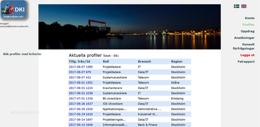 Visa profiler Begreppet profil kan ha lite olika innebörd beroende på om det handlar om en enskild konsult eller konsultsäljare.