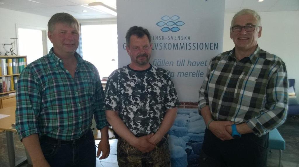 Riksdagsledamöter från finska Lappland på besök i kansliet, 5 av 7 riksdagsledamöter på plats. Sallisalmi presenterade kommissionens verksamhet, Ahlstrand medverkade.