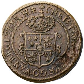 221 222 221 AVESTA. Öre 1650. Likvända sidor. SM 115. 48,40 g.