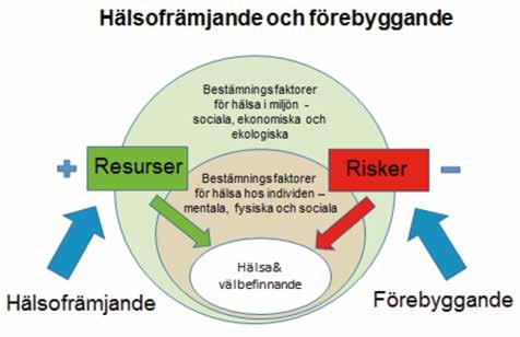 Mängden av alla påverkbara bestämningsfaktorer för hälsa (figur 2.1) tydliggör behovet av systemtänkande, nätverksbildning och tillvaratagande av synergieffekter i samhällsstyrningen.