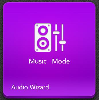 Audio Wizard (Ljudguide) AudioWizard låter dig anpassa ljudlägena för din bärbara dator för en klarare ljudutmatning som passar
