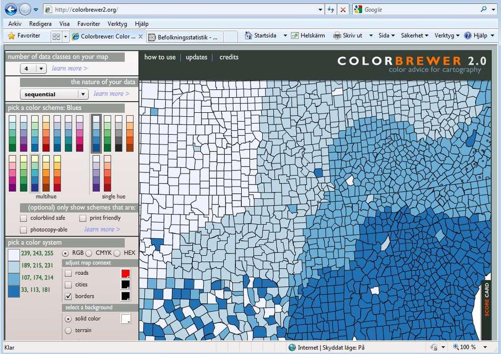 Koropletkartor Manér http://colorbrewer2.