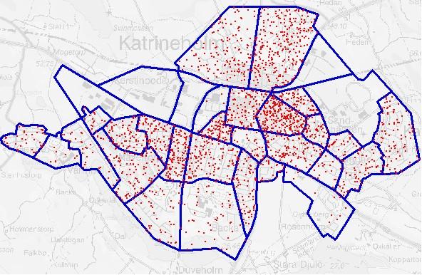 Prickkartor Metod Katrineholm befolkning per NYKO 1 punkt =