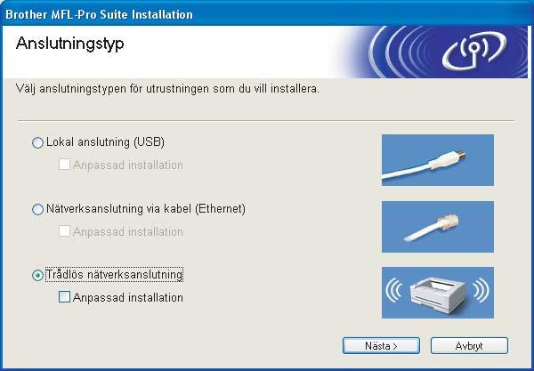 Steg 2 Installera drivrutin och programvara 15 Sätt in den medföljande cd-skivan i cd-läsaren. Om skärmen med modellnamn visas klickar du på maskinens modellnamn.