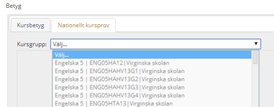 De visas under Betyg/Nationellt kursprov.