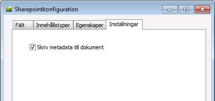 Om "Document Property Promotion/Demotion" är aktiverat på SharePoint måste denna vara ikryssad för att man ska kunna uppdatera metdata