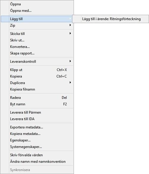 Arbeta med Lägga till filer i ett ärende Markera ärendet, högerklicka på filen/filerna i dokumentfönstret, välj lägg till i ärende. Eller markera filer och "drag och släpp" dem på ärendet.