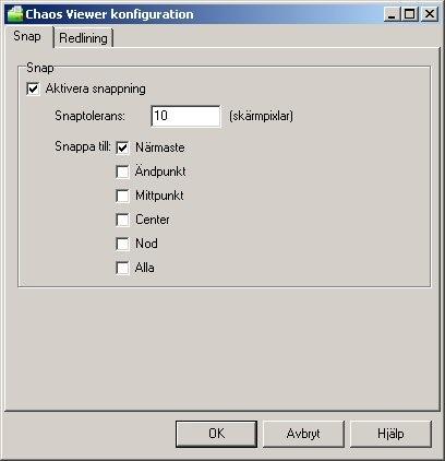 Chaos desktop manual Redline- och snapinställning Snap: Ställer in