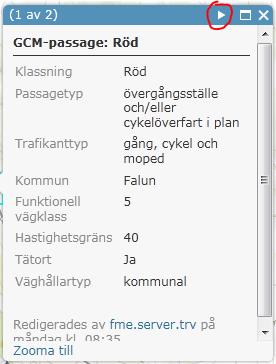 Så här kan de se ut för en GCM-passage (observera inringad