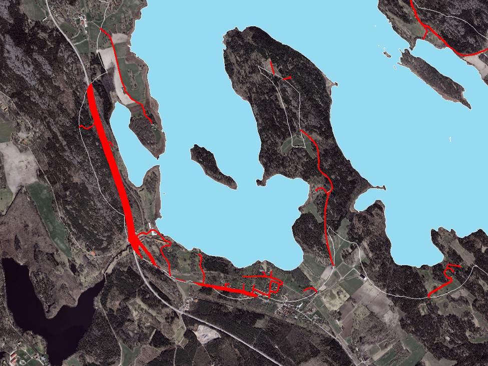 Buffertzon kring vägar Påverkansområdet kring vägar är problematiskt att ange schematiskt.