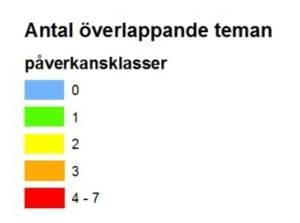 Fördelningen av hotspots anger graden av samlokalisering; en stor spridning av verksamheter längs kusten ska ses som kontrast till koncentration av exploatering.