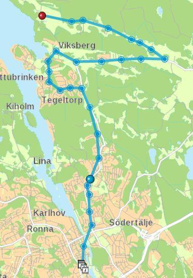 20 (47) Ladgårdsvägen och Käggebodavägen södra. Viksbergvägen, ca 800 m söder om korsningen med Käggebodavägen södra.. Viksbergvägen, ca 1 km norr om Birkavägen.