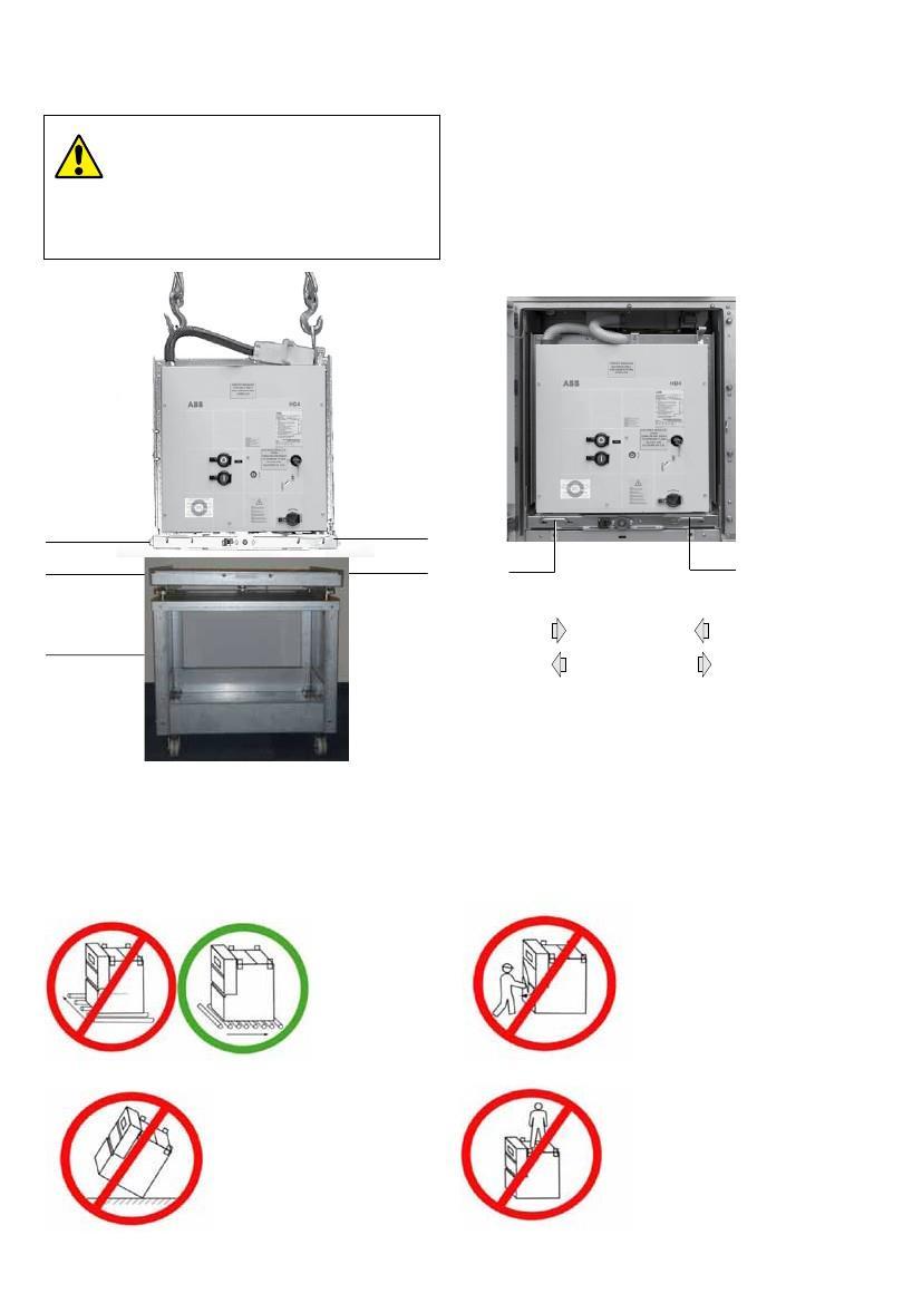 4.6.2.3 Hantering av brytare med ABB s brytarvagn För hantering och insättning av brytare/kontaktor i ställverket med användande, av servicevagn (Fig 37).