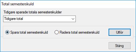 total att jämföra mot. Om du inte har en tidigare bokföringsorder att jämföra mot eller att du vill spara en ny total, väljer du Total.