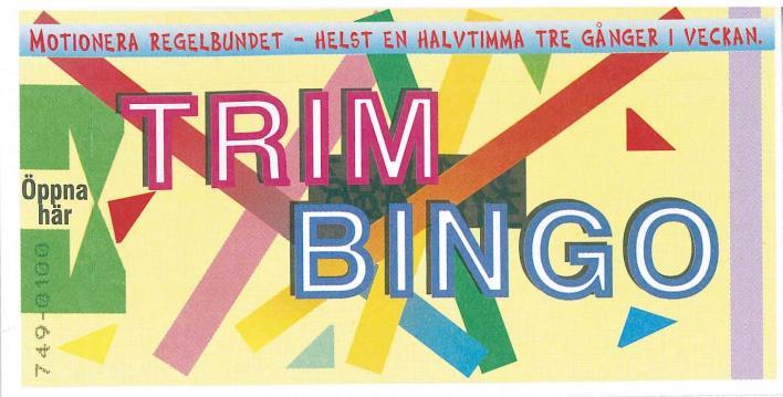 TRIM Bingo Är en förhandsdragen bingobricka som kan används som motionsbingo. Varje sats levereras med 7 alternativa dragningslistor som kan användas valfritt.