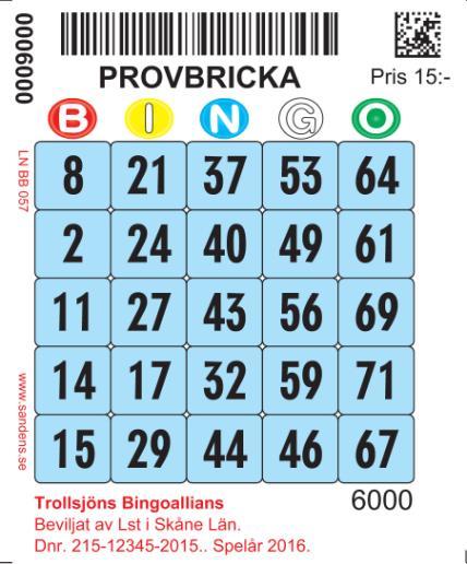 osv. upp till147-150, 50 olika Delad uppläggning Ja 1 sats 3 000 brickor = 1 uppläggning = 3 000 ark 1ark = 1 bricka Löpnumrering 1