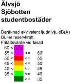 Om kondensatorer närmast hus C (ljudkälla 12 i figur 1) flyttas bort från bostäderna (figur 4b) kommer total ljudnivån vid hus C sjunka till ca 50 dba.