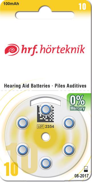 HRF HÖRTEKNIK PRODUKTKATALOG 2017-2018 Hörapparatbatterier Alla våra batterier är kvicksilverfria. De tillverkas av världens största batteritillverkare och är av högsta kvalitet.
