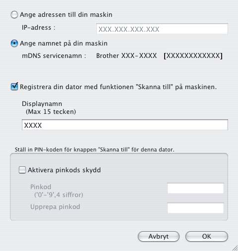 Tråunet nätverk Mintosh Du kn t re på mskinens MAC-ress (Ethernet-ress) oh IP-ress genom tt skriv ut nätverkskonfigurtionslistn. Se Skriv ut nätverkskonfigurtionslistn på sin 21.