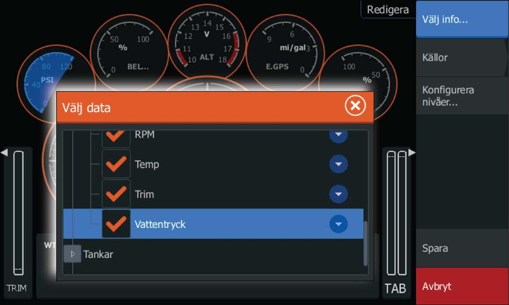 Redigera en instrumentpanel Aktivera den instrumentpanel du vill redigera och gör på följande sätt: 1.