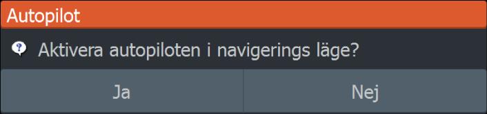 Navigeringsläge I navigeringsläget kan du använda autopiloten för att styra båten till markörpositionen, till en waypoint-position eller längs en fördefinierad rutt.