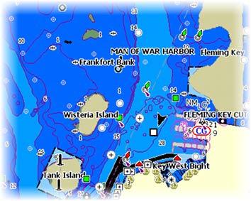 Visningsalternativ för Insight och C-MAP Sjökortsinformation Full All tillgänglig information för det sjökort som används.