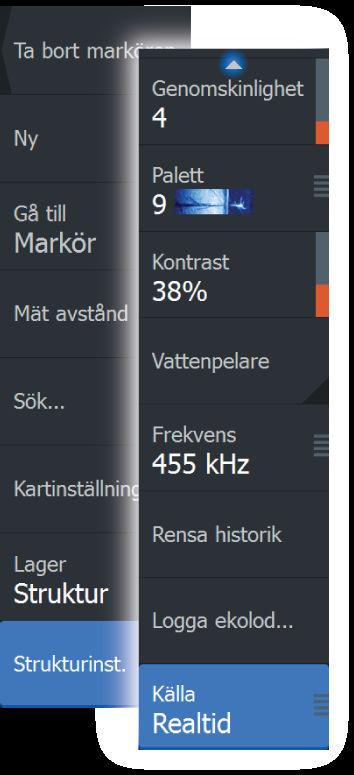 - Strukturdata börjar visas på plotterskärmen när du aktiverar strukturlagret 2.