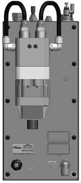 3 6 Installation Pumpstyrenhetens anslutningar Encore HD spraypistol styrs av systemstyrenheten och pumpstyrenheten som är sammankopplade med en nätverks-/kraftkabel.