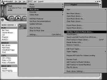 DSC VAC VOL USB PC LINK AUX/GAME WOOX LEVEL USB PC Link Användning av mjukvara för Musicmatch Skapa ett musikbibliotek 2 Klicka Save knappen på Playlist, eller gå till menyn Options>Playlist>Save