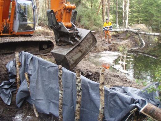 1 meter på 800 meters sträcka för att få vattnet i den gamla fåran