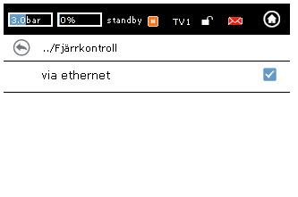 Aktivera BrainCube Connect för fjärrstyrning För att kunna använda fjärrstyrning eller titta på data i BrainCube via webbsidan måste man aktivera BrainCube för fjärrstyrning i