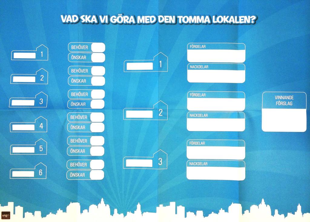 Modul 2: Demokrati I samhället finns en tom lokal och det är upp till eleverna vad den ska innehålla.