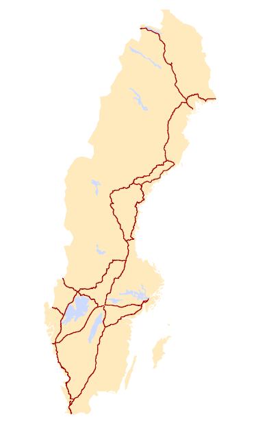 5 UA3: Längre tåg på TEN-T Core Network inklusive bibanor Trafikverket har även analyserat långa tåg på TEN-nätet + ett antal bibanor.