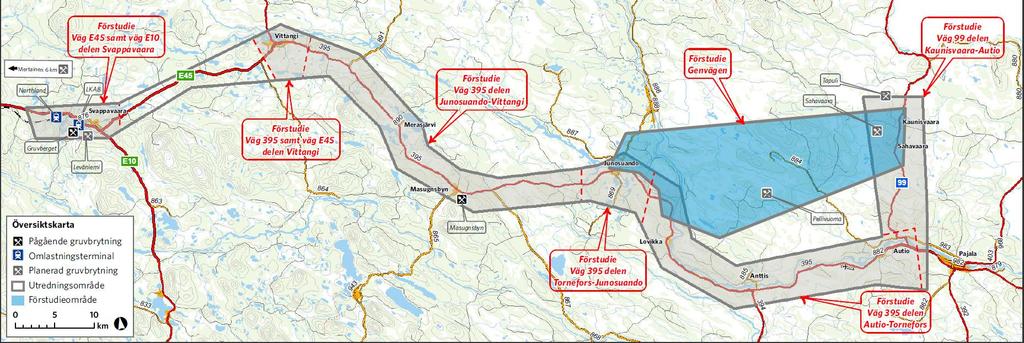 Malmtransporter Från Kaunisvaara till omlastningsplats i Svappavaara. Sker med 60 tons eller 90 tons fordon fr.o.m. 2013.