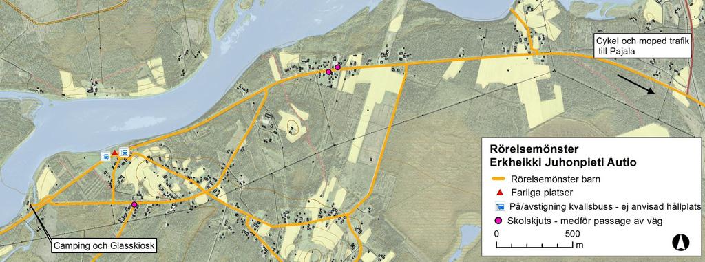 Barnperspektiv Peräjävaara Erkheikki/Juhonpieti Jag tycker om att promenera, många tusen steg tas på Kirunavägen Jag vågar inte gå ut och promenera eller springa Bilar kör för fort på hela