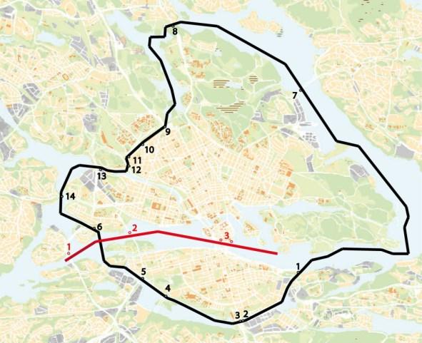 6 (18) Cykelräkningar 2016 Urval och metod Manuella mätningar Sedan 1980 räknas antalet cykelpassager i innerstadssnittet och Saltsjö-Mälarsnittet, och 1999 utökades mätningarna med citysnittet (se