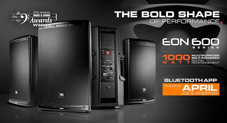 Portable PA EON Series EON 600 Series EON 615 Powered 15" two-way system featuring JBL's new waveguide technology and Bluetooth control.