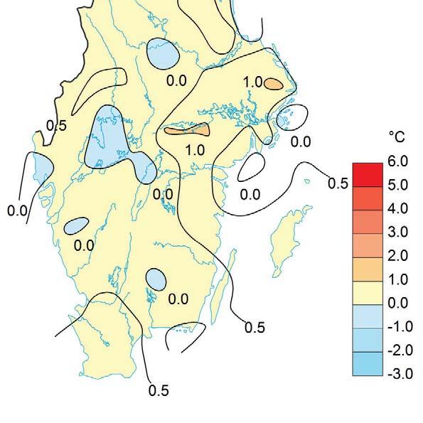 AVVIKELSE MEDELTEMPERATUR AUGUSTI MÅNAD