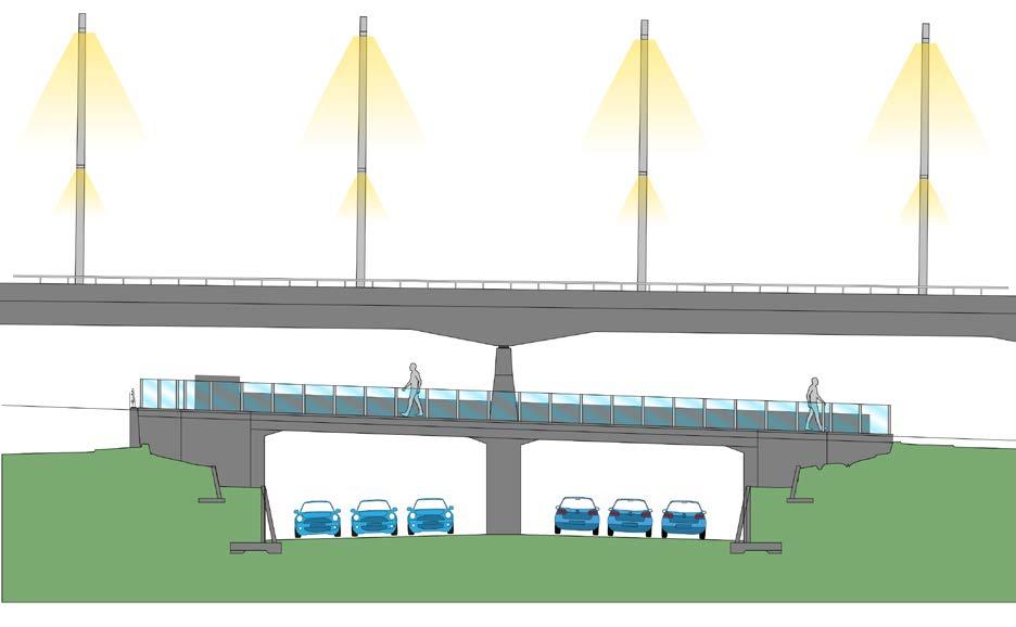 Stadstjänarebron Tunnelmynning på Gullbergstunneln Stora skillnader i last och deformation Integrerat