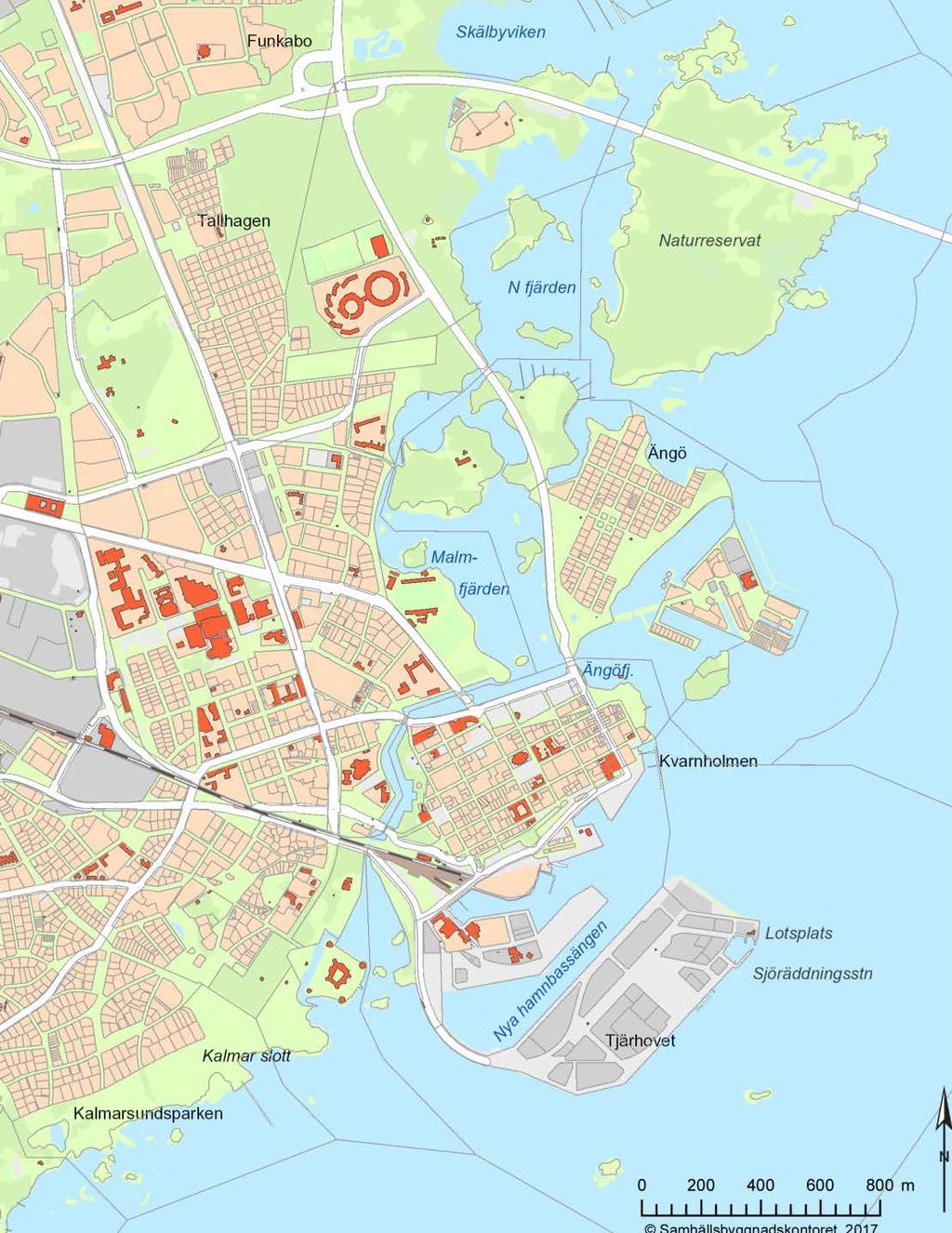 Datum 2017-04-18 2 (4) Kullö Översiktskarta Gällande planer Kullö ligger dryggt en kilometer från stadskärnan och i Kalmars översiktsplan ingår Kullö i ett stråk med höga kultur-, natur- och