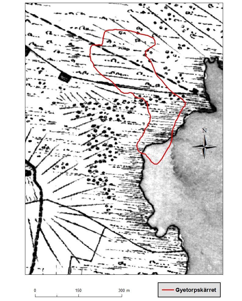 Skånska rekognosceringskartan Skånska rekognosceringskartan redovisar området närmast kusten som sankmark eller annan vattenpåverkad mark (figur 5).
