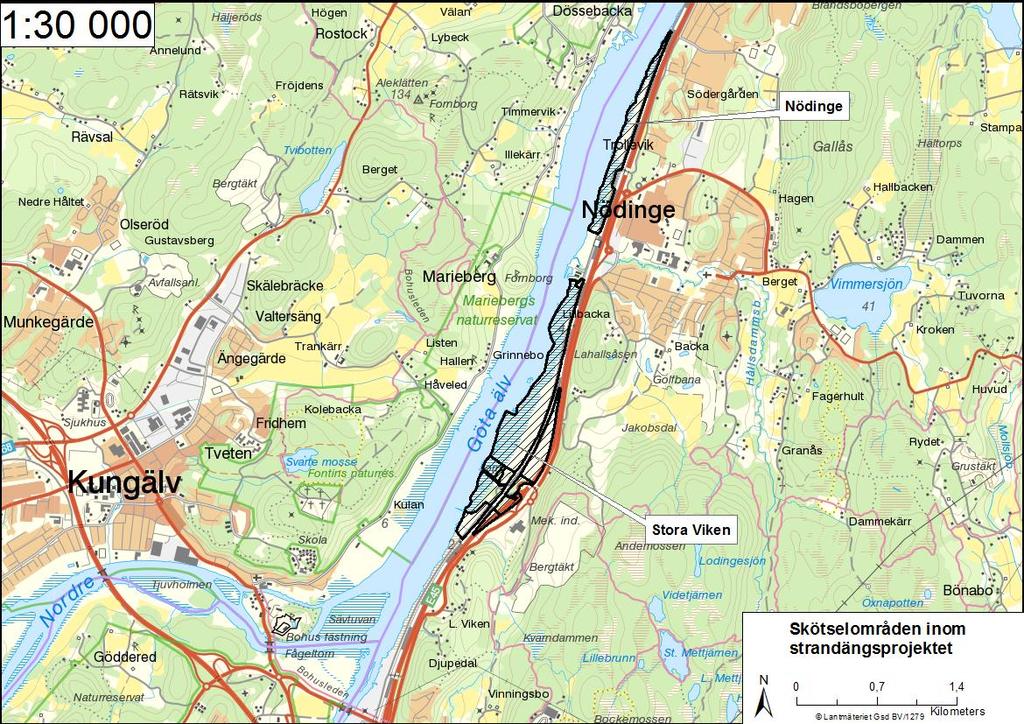 Figur 2: Strandängsområdena i den södra