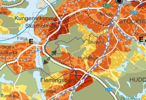5 Planer och angränsande projekt 5.1 Regional planering I Regional utvecklingsplan för Stockholmsregionen (RUFS 2010) anges att bebyggelsestrukturen i regionen bör bli tätare och mer flerkärnig.