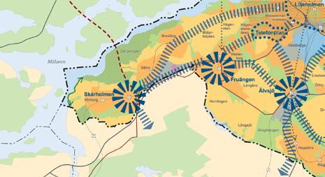 Spårväg syd delen Skärholmen-Älvsjö är utpekad som ett spårreservat med genomförande mellan 2020-2030. Se nr 5 i figur 5.