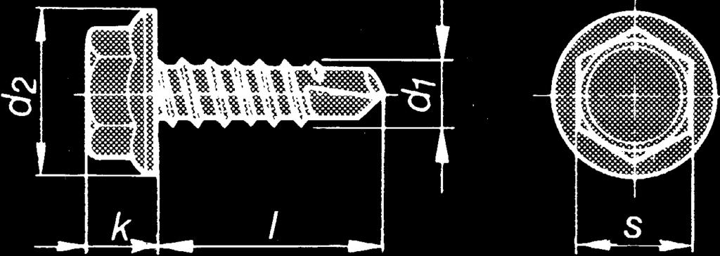 Gängpressande sexkantsskruv med fläns HB Material/ytbehandling FZB (s. 05) 04 Allmänt Plåtskruv både borrar och skär gängan - samtidigt. Skruvens spets är utformad som ett borr.