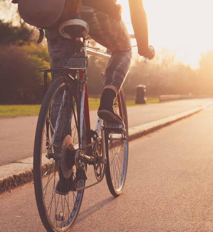 Andelen cykling av det totala resandet i kommunen ska öka med 25% 2014-2019