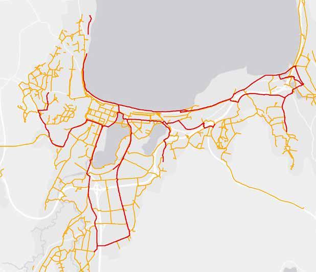 Teckenförklaring Cykelvägnätet i Jönköping och Huskvarna med omnejd.