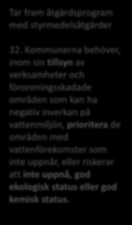 vattenförekomster som inte uppnår, eller riskerar att inte uppnå, god ekologisk